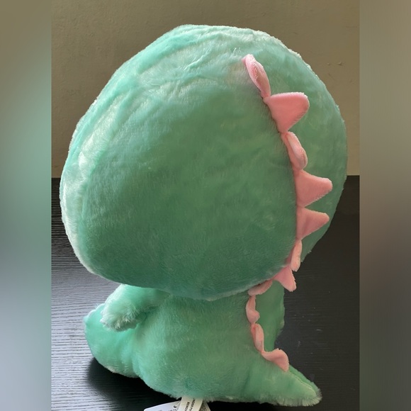 14” Kigurumi Cat in Green Dinosaur Costume Plush - Picture 2 of 3